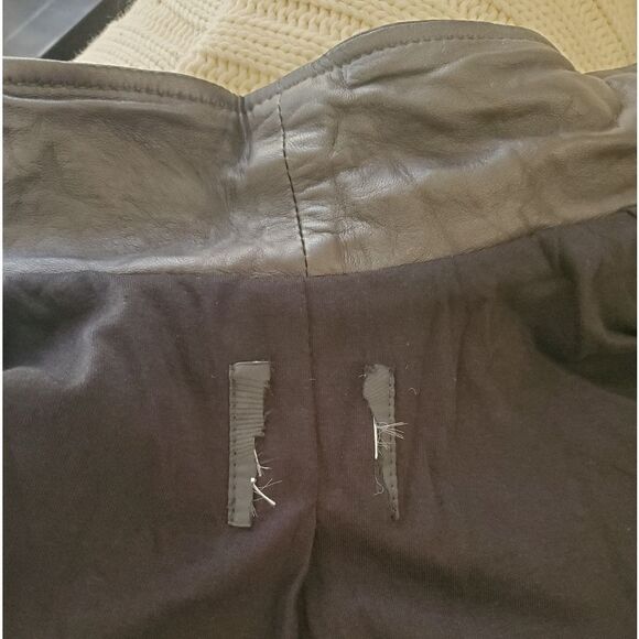 🌹 Trouvé 🌹 Drape Front Leather Jacket - [Small, Black] - Picture 13 of 14